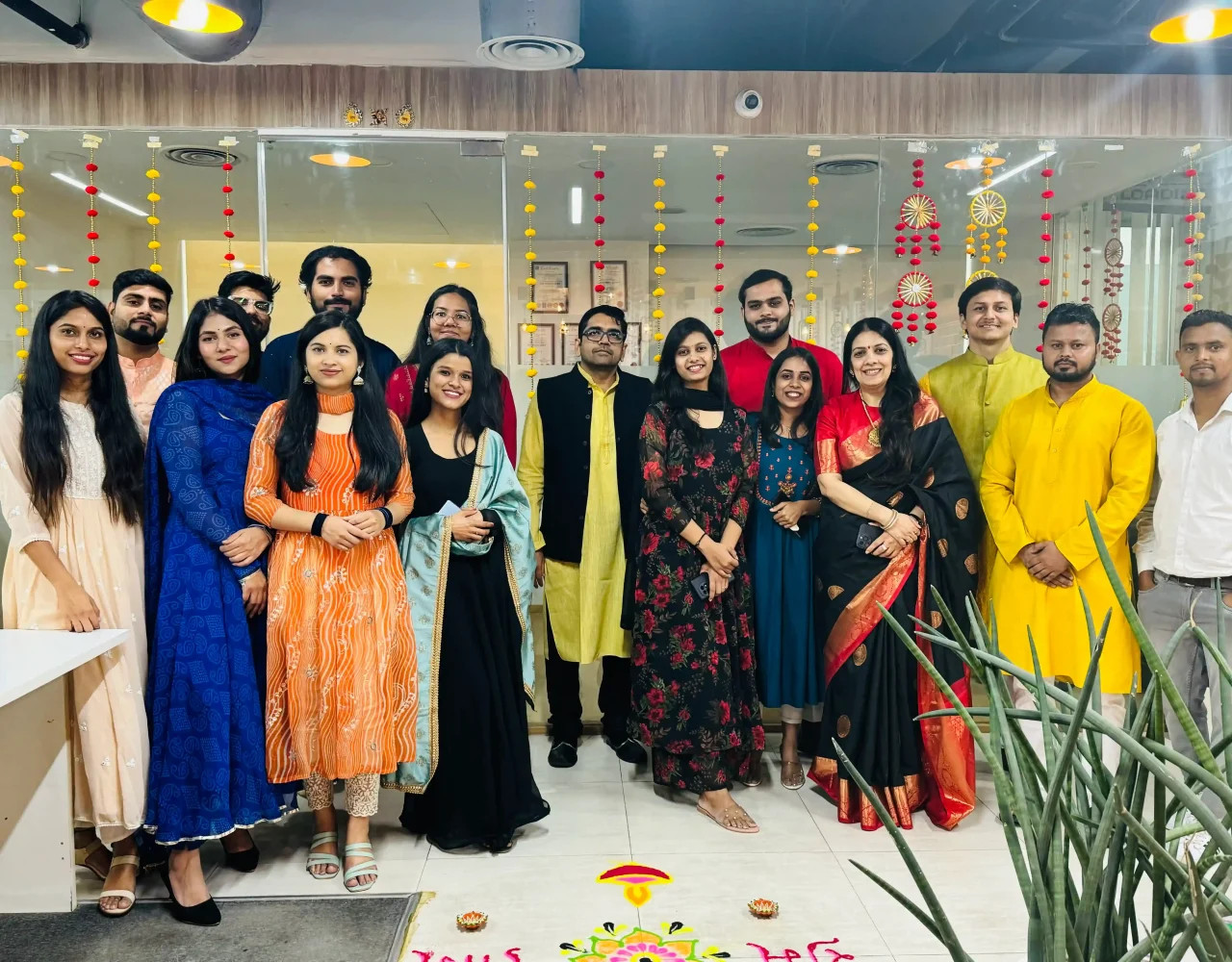 all the team members of IVP celebrate diwali in office